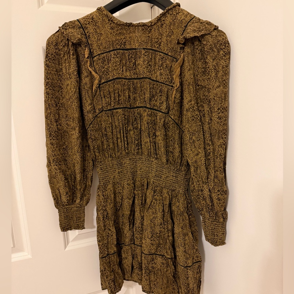 Rails Faren long-sleeve mini dress in the Sepia Python print M - Picture 2 of 4
